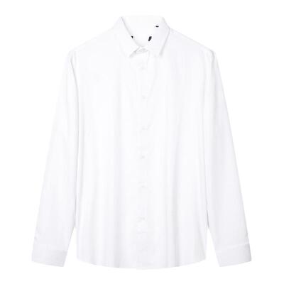 长袖白色衬衫品牌剪标男装尖领