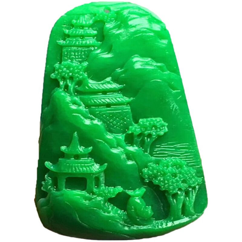 翡翠来料加工牌子挂件雕刻定制玉石加工原石片料加工设计精雕抛光