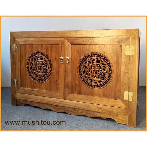 榆木实木传统榫卯仿古招财进宝生态水草缸珊瑚缸鱼缸底柜架水族箱