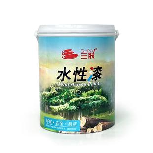 三联免打磨水性木器漆旧家具翻新衣橱改色换色清漆自刷白漆木工用