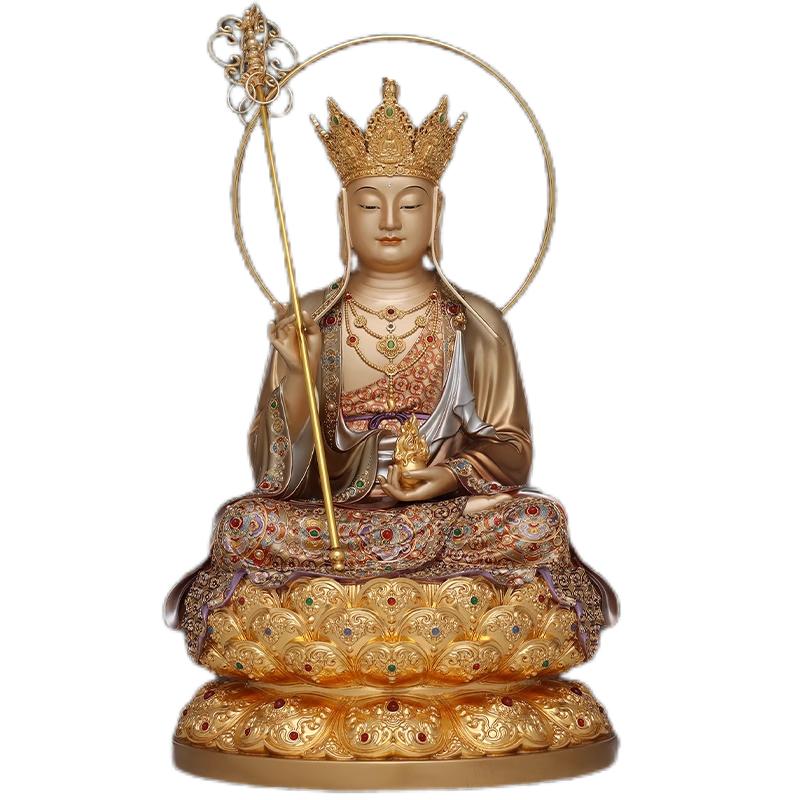 东来紫娑婆三圣观音菩萨地藏王铜像释迦摩尼佛家用供奉黄铜摆件