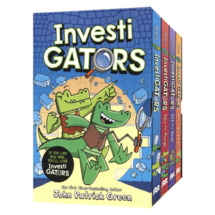 鳄鱼侦查员4册套装 英文原版 InvestiGators Boxed Set 4 books 畅销漫画书 盒装全彩 爆笑侦探故事 英语课外阅读 搭小彼蒂