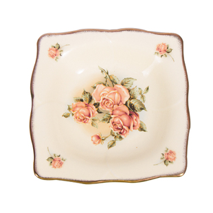 韩国进口Queen Rose镀金边陶瓷盘子家用小菜深碟子调料盘高档餐具