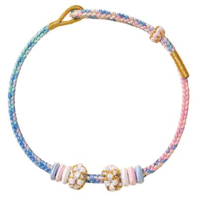 可穿黄金红绳手链diy编绳