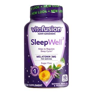 小熊糖Vitafusion褪退黑素睡眠安瓶软糖 sleep well 学生 60粒