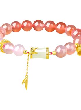 女生红玛瑙甜美竹节铃兰手串