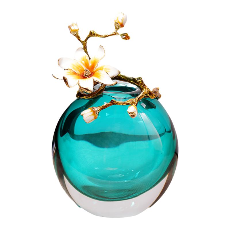 琉璃花瓶工艺品珐琅彩小摆件