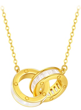 【生日礼物】周大生双环同心项链