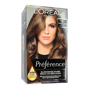 德国进口欧莱雅preference精油染发膏女自然棕冷深棕色染发剂推荐