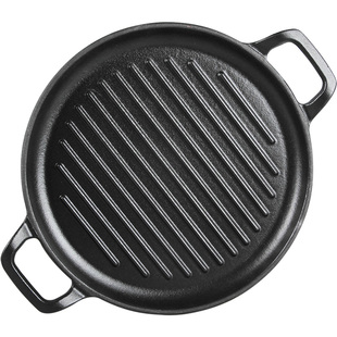 瑞士Kisag加厚珐琅铸铁烤盘26cm烤肉煎盘牛扒铁板烧烤盘烤肉烤盘