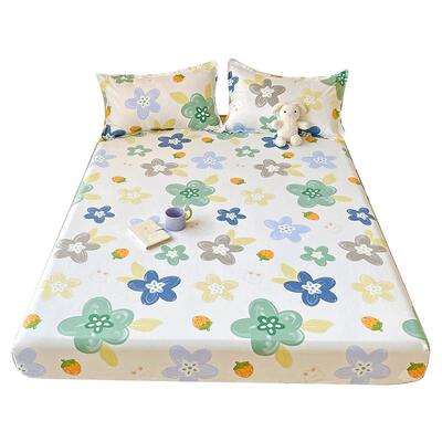 无印良品全棉床笠单件纯棉席梦思床垫保护罩防尘滑全包四季床单套