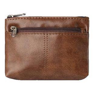 爆款手工复古零钱包名片卡包简约真皮拉链钱包驾驶证公交卡钥匙包