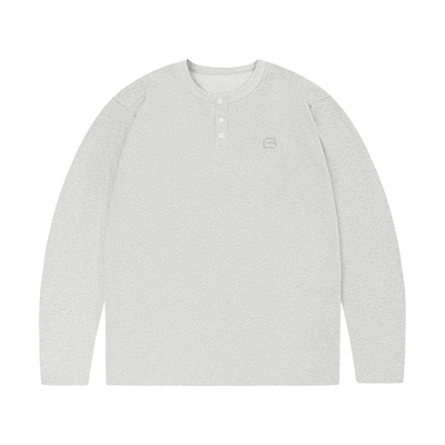 BIPOLAR亨利领纯色长袖T恤修身