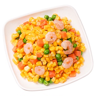 三鲜玉米虾仁预制菜混合杂菜青豌豆玉米粒胡萝卜虾仁扬州炒饭配料