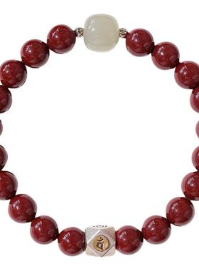 大辰珠宝朱砂手串高含量紫金砂手链s925银生肖龙年本命年礼物男女