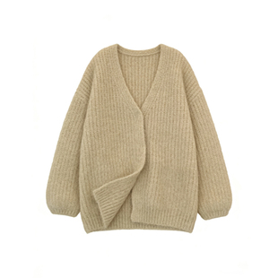 纯欲风外套上衣慵懒宽松加厚针织开衫秋冬中长款外搭高级感韩系衣