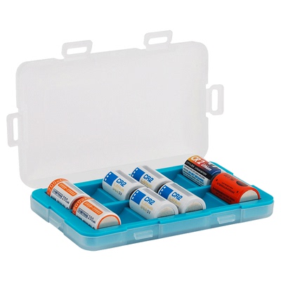 JJC cr2拍立得mini相机电池收纳盒9V电池CR123电池CR2充电池12节防潮保护盒CR17345/16340/CR15H270电池盒