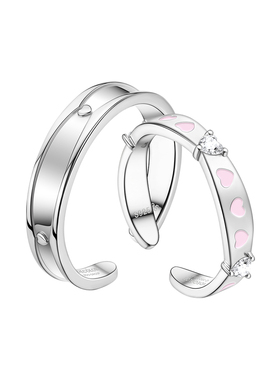 潮色绘夜幕繁心戒指S925纯银