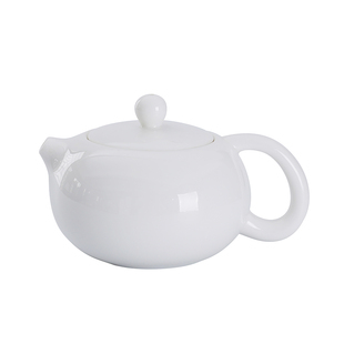 羊脂玉白瓷茶壶单壶单个陶瓷侧把壶功夫茶具家用中式泡茶壶高级感