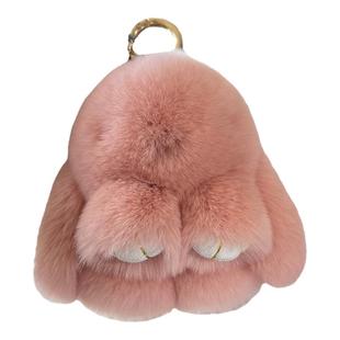 可爱獭兔毛小兔子汽车钥匙扣挂件女士包包挂饰毛绒可爱萌萌兔垂耳