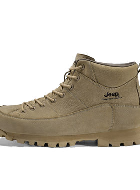 jeep头层牛皮防水鞋情侣款马丁靴