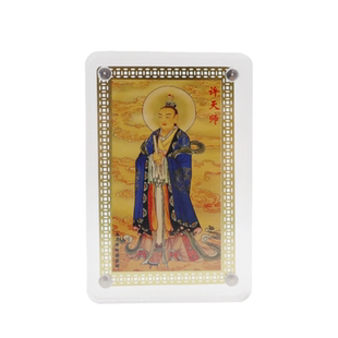黄铜许天师金卡亚克力摆件阁皂山净明派许逊祖师爷许真君吉祥摆件