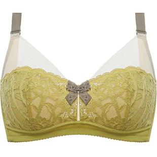 怡倩无钢圈薄款显胸小乳胶文胸【春日花语】红色本命年大码内衣女