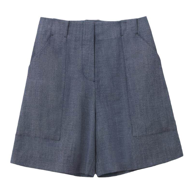 OVV春夏热卖女装亚麻轻薄简约经典基础贴袋利落休闲短裤