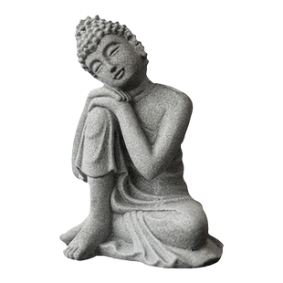 青砂石禅意沉思佛佛陀创意微景观鱼缸造景花卉盆景客厅佛像摆件