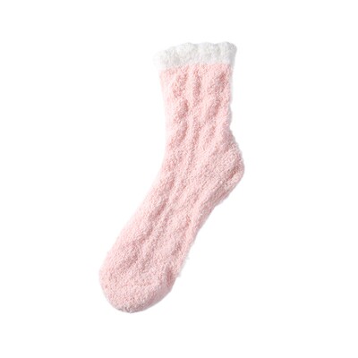 秋冬加绒加厚保暖珊瑚绒月子袜