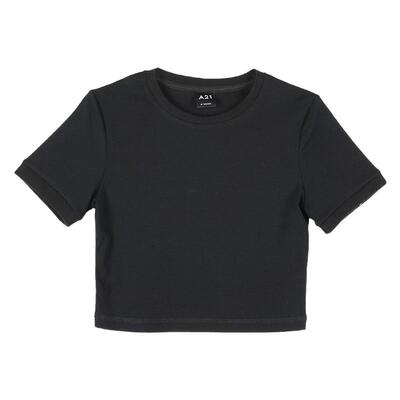 A21女装针织修身圆领短袖T恤