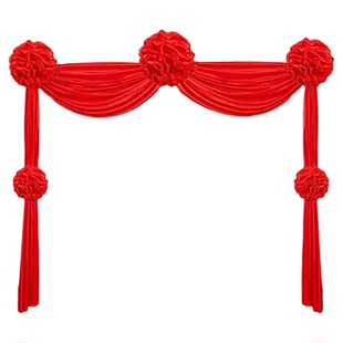 大红花球结婚单元门农村大门装饰乔迁婚房门头花绸缎红布门彩绣球