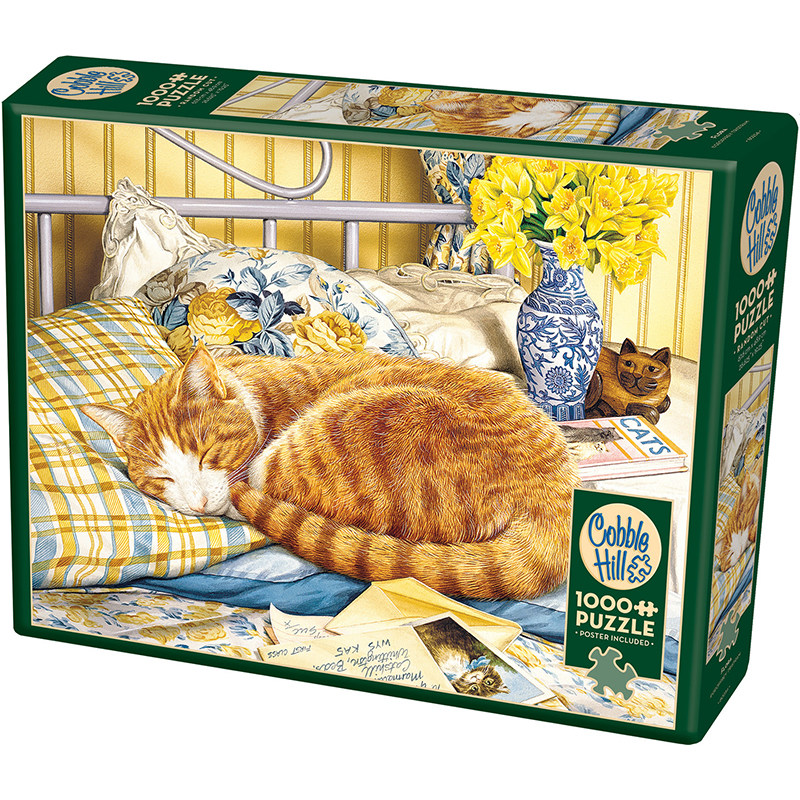 现货Cobble Hill橘猫拼图1000片加拿大进口成人益智玩具温暖的猫