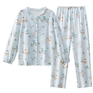 十月结晶纯棉月子服孕妇产后喂奶哺乳睡衣甜梦物语家居服套装春季