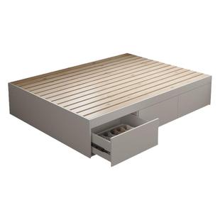 小户型卧室实木榻榻米床柜现代简约板式踏踏米床省空间单人塌塌米