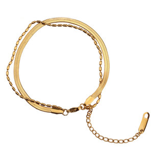 【SIYUE】镀18k金高宝色双层蛇骨手链轻奢小众精致简约高级感女