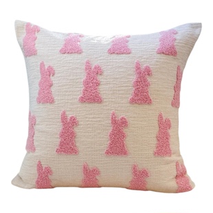 风爱心抱枕结粉色情人节小兔沙发靠枕客厅抱枕靠垫套靠垫/抱枕DDF