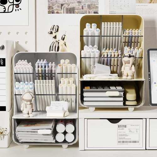 斜插笔筒收纳盒学生写字台大容量整理文具收纳杂物架桌面架办公室