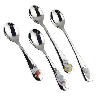 304不锈钢宝宝勺子可爱卡通短柄儿童刀叉勺婴幼儿辅食喂饭勺