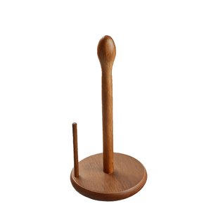 高档厨房纸巾架立式实木免打孔卷纸架挂架保鲜膜懒人抹布置物架子