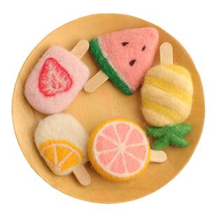 源简手创新品 暑假减压玩具送工具手工diy水果冰棍羊毛毡材料包