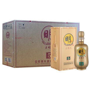 安徽老明光5绵柔浓香型白酒42度450ml*4瓶整箱一箱送礼纯粮酒正品