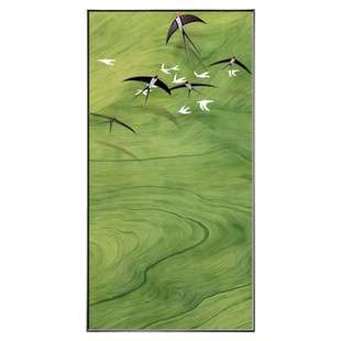 现代简约立体燕子入户玄关装饰画实物挂饰画走廊尽头过道肌理挂画