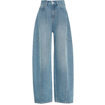 夏莫卡弧形显瘦香蕉牛仔裤