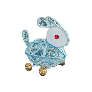 中秋元宵龙年2024拖拉手提led闪灯儿童兔子布手工传统灯笼成品