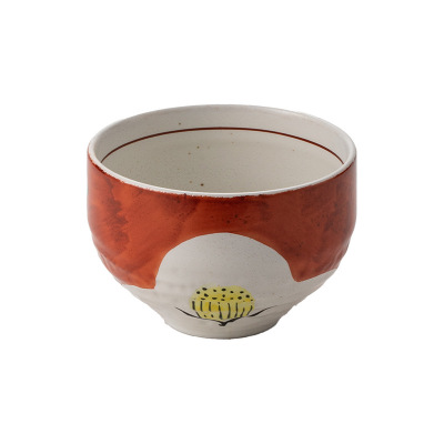 手绘山茶花饭碗日式釉下彩餐具