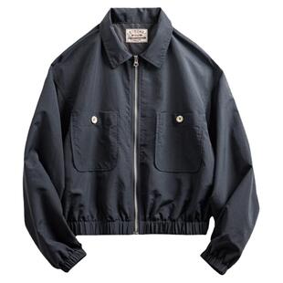 马登美式vintage棒球领夹克短款设计感粉色棒球服外套机车上衣女