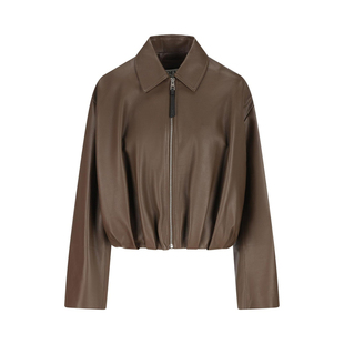 LOEWE 罗意威女士深绿色皮衣外套 26早春新款 意大利代购正品鉴别