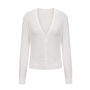 madeinormal设计师品牌LOOKNOW秋冬白色毛针织衫开衫女