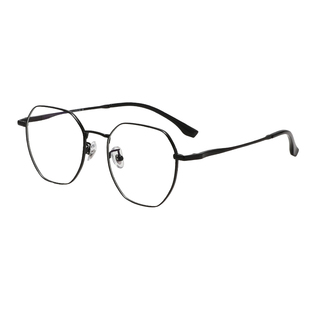 超轻钛架金丝多边框眼镜近视女可配度数高级感韩系显白防蓝光眼睛